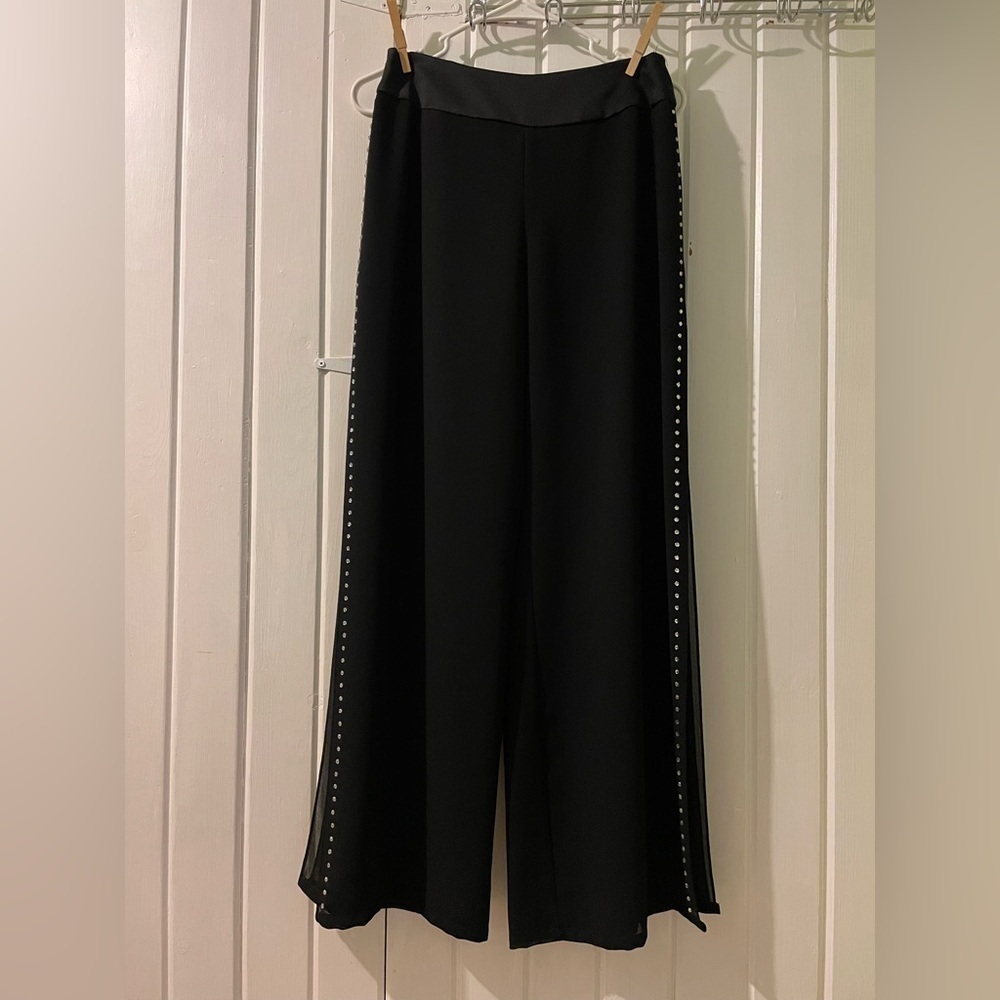 JS collections sided sheer rhinestone pants size 4 EUC